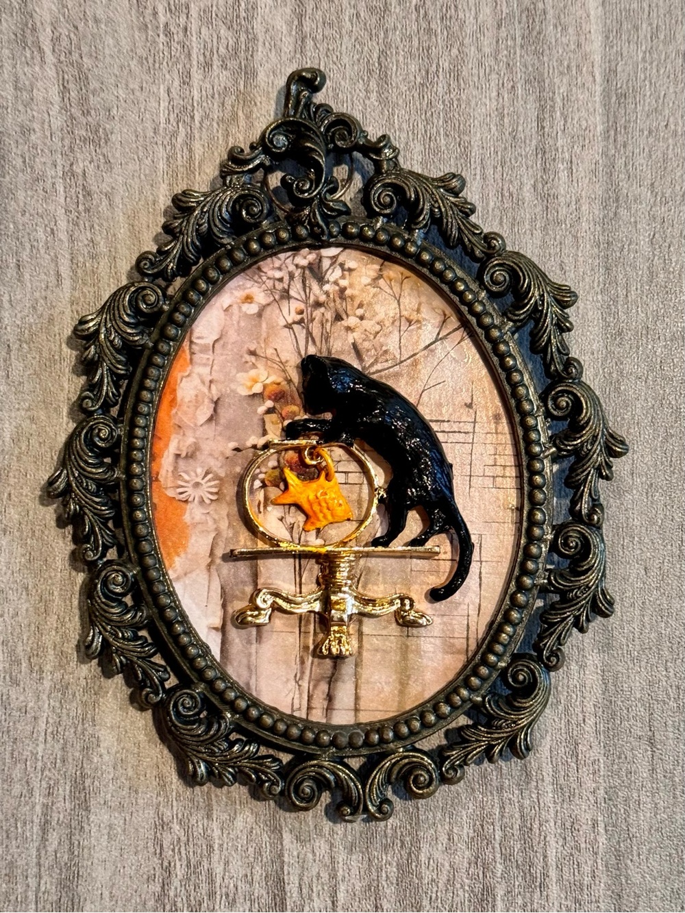 Vintage Frame with original handcrafted mixed media art 5” x 4”